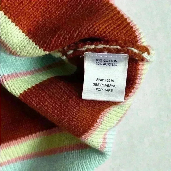 Freshman 1996 Multi-Colored Striped Hoodie Cropped Sweater size Medium NEW - Picture 7 of 8